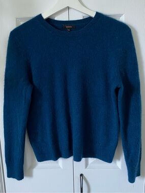 Quince Mongolian Cashmere Crewneck in Mediterranean Blue Size M Spring ‘24